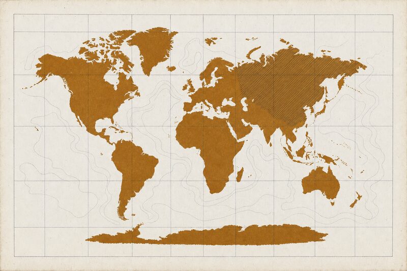 Ilustración esquemática del equilibrio de poder europeo: una trama diagonal sobre parte del territorio.